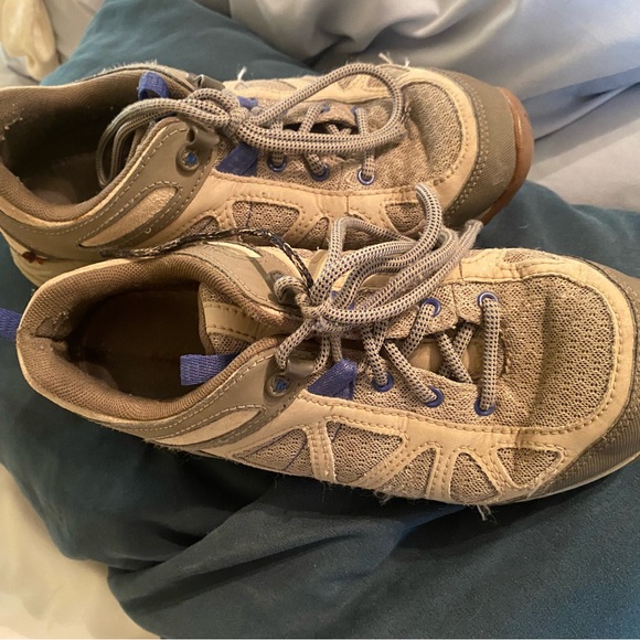 Merrell Shoes - Merrell Tan Sneakers with Blue Accents